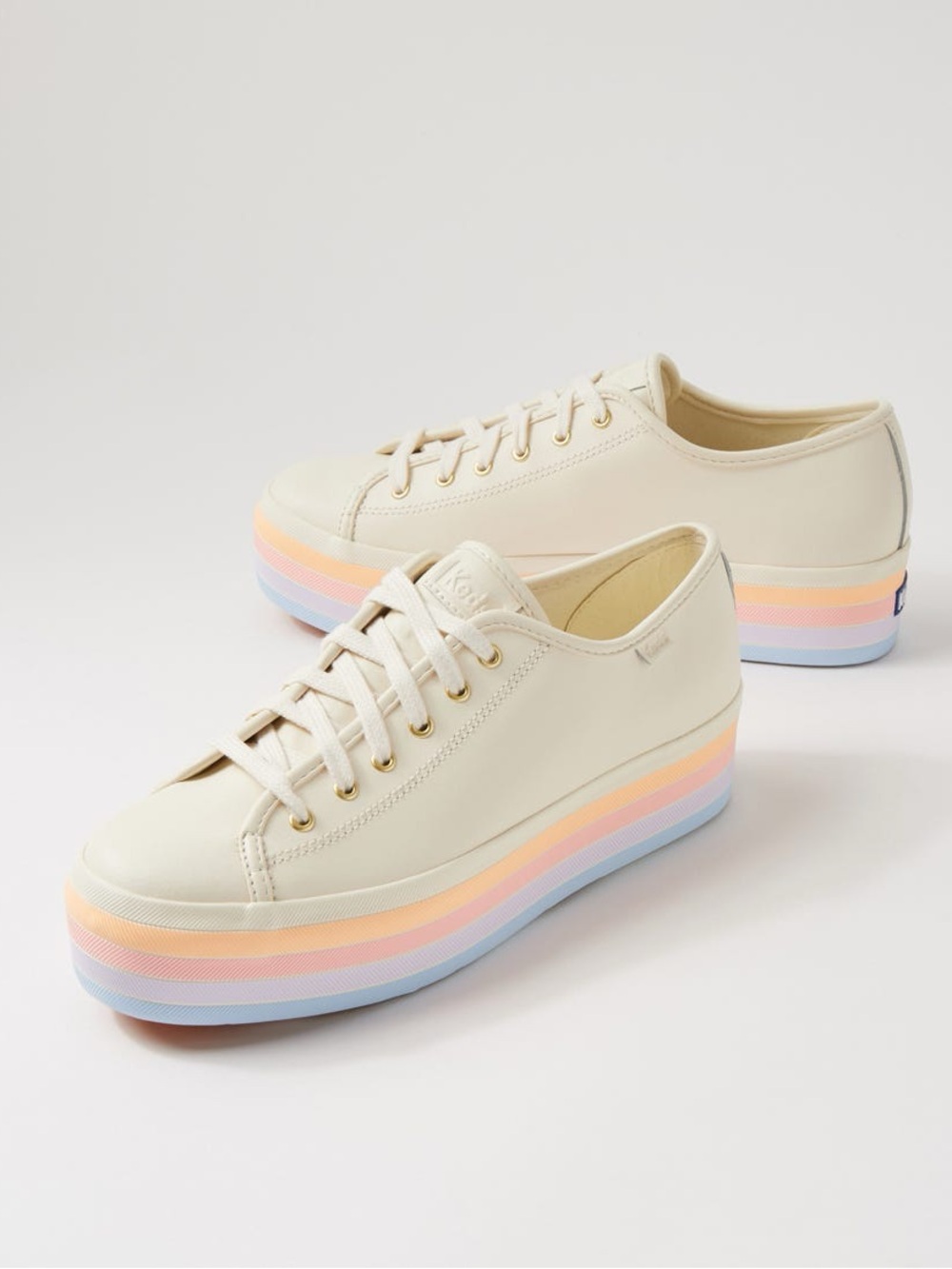 Keds Triple Up White Multi Leather Sneakers Size 10